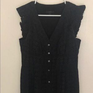 J Crew black eyelet midi dress Size 6